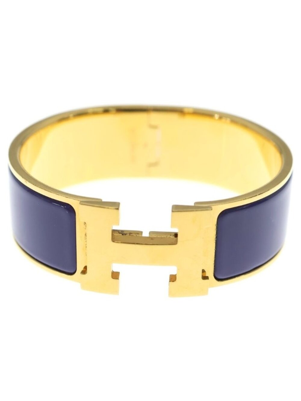 Hermes Clic H Clac GM Bangle Bracelet Gold Blue